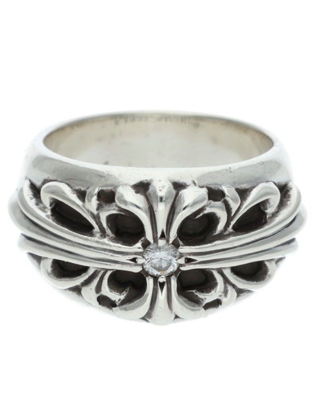 Chrome Hearts Flrl Floral Cross Silver Ring